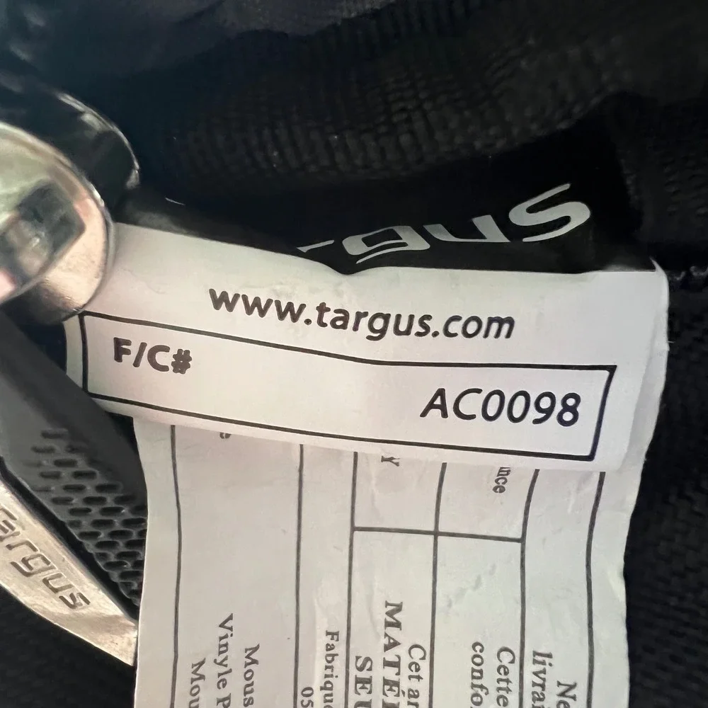 Targus AC0098 Laptop Backpack Black Ballistic Nylon Tech Travel Bag